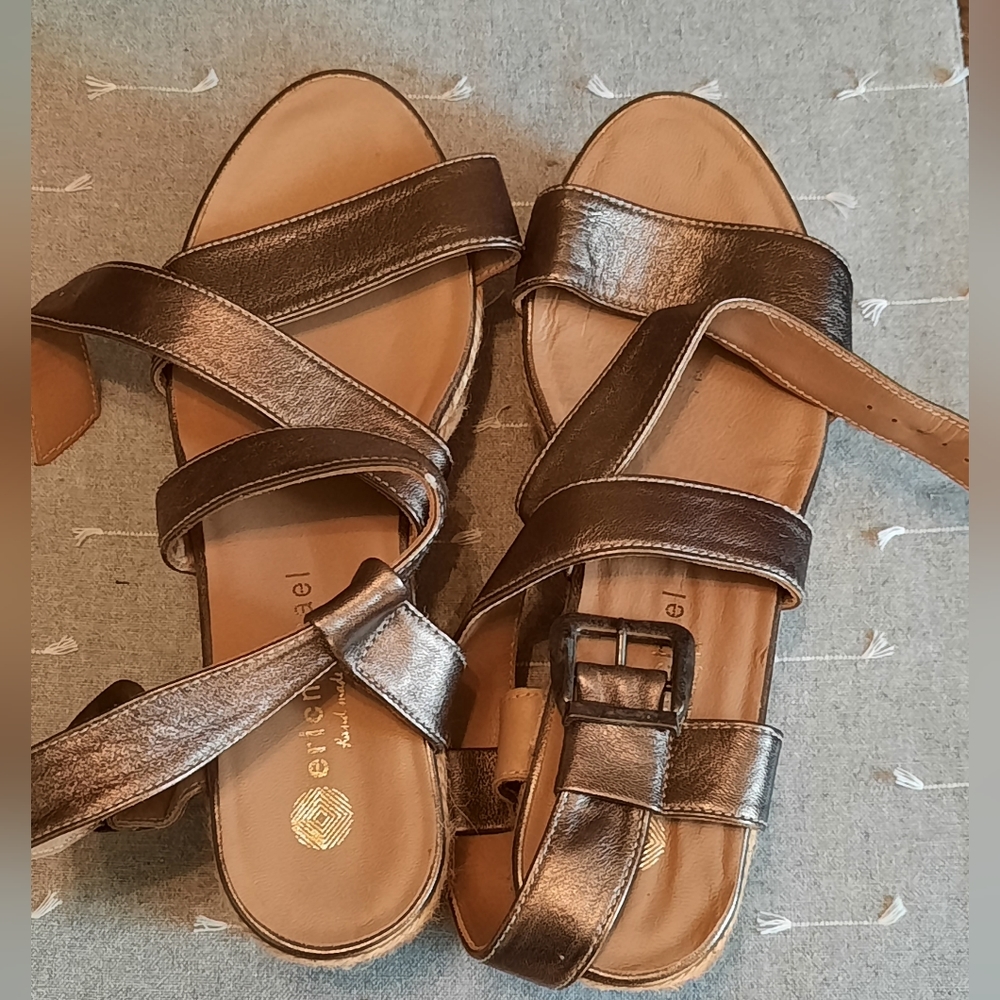Bronze platform sandals